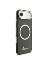 Guess Guess IML Blestečečni Napis Trak MagSafe Zadnji Ohišje za iPhone Air Črna