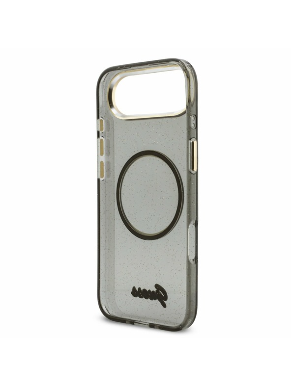 Guess Guess IML Blestečečni Napis Trak MagSafe Zadnji Ohišje za iPhone Air Črna