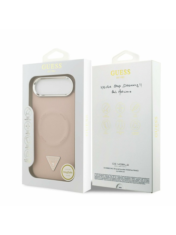 Guess Guess PU Usnjeni Trikotni Logotip MagSafe Zadnji Ohišje za iPhone Air Roza