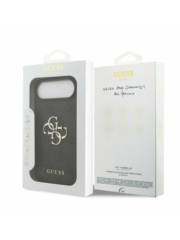 Guess Guess PU 4G Metal Logotip Zadnji Ohišje za iPhone Air Siva