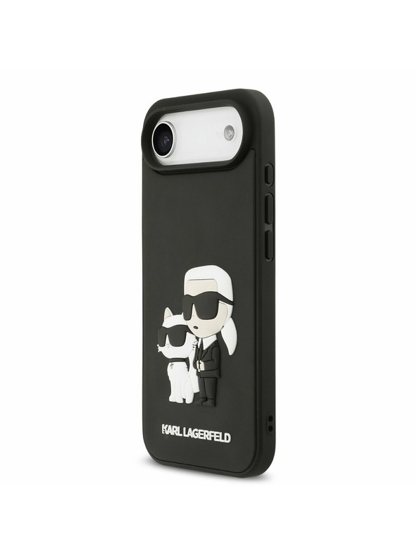 Karl Lagerfeld Karl Lagerfeld 3D Rubber Karl and Choupette Zadnji Ohišje za iPhone Air Črna