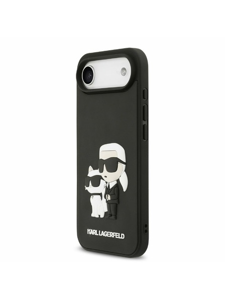 Karl Lagerfeld Karl Lagerfeld 3D Rubber Karl and Choupette Zadnji Ohišje za iPhone Air Črna