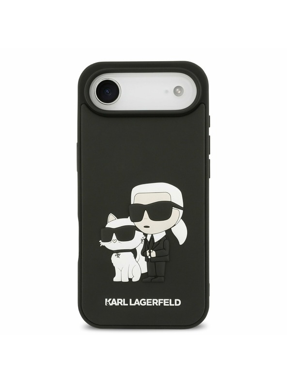 Karl Lagerfeld Karl Lagerfeld 3D Rubber Karl and Choupette Zadnji Ohišje za iPhone Air Črna