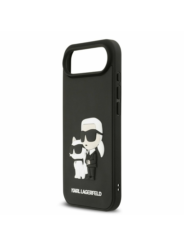 Karl Lagerfeld Karl Lagerfeld 3D Rubber Karl and Choupette Zadnji Ohišje za iPhone Air Črna