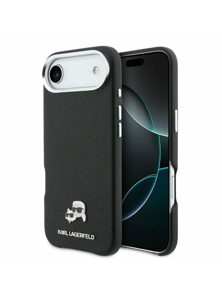 Karl Lagerfeld Karl Lagerfeld PU Karl and Choupette Heads Pins MagSafe Zadnji Ohišje za iPhone Air Črna
