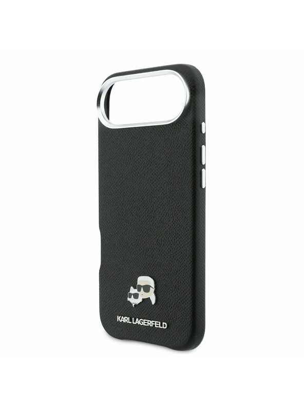 Karl Lagerfeld Karl Lagerfeld PU Karl and Choupette Heads Pins MagSafe Zadnji Ohišje za iPhone Air Črna