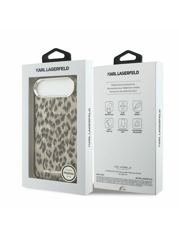Karl Lagerfeld Karl Lagerfeld IML Leopard MagSafe Zadnji Ohišje za iPhone Air Rjava