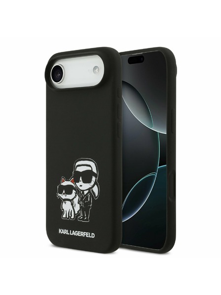 Karl Lagerfeld Karl Lagerfeld Liquid Silicone K&CH Sketch MagSafe Zadnji Ohišje za iPhone Air Črna