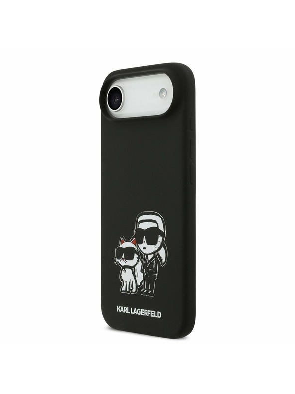 Karl Lagerfeld Karl Lagerfeld Liquid Silicone K&CH Sketch MagSafe Zadnji Ohišje za iPhone Air Črna