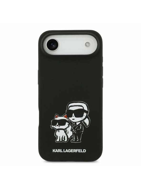 Karl Lagerfeld Karl Lagerfeld Liquid Silicone K&CH Sketch MagSafe Zadnji Ohišje za iPhone Air Črna