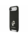 Karl Lagerfeld Karl Lagerfeld Saffiano Crossbody Trak Metal Karl and Choupette Zadnji Ohišje za iPhone Air Črna