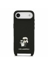 Karl Lagerfeld Karl Lagerfeld Saffiano Crossbody Trak Metal Karl and Choupette Zadnji Ohišje za iPhone Air Črna