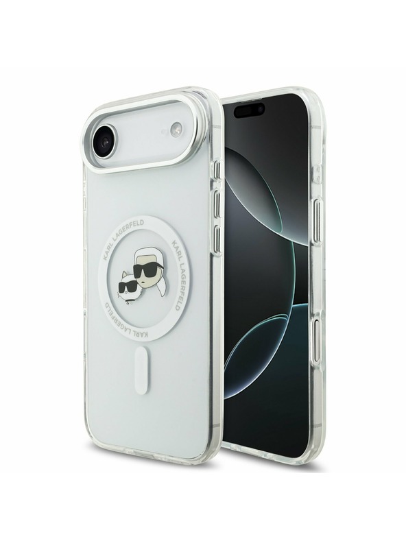 Karl Lagerfeld Karl Lagerfeld IML K&CH Heads Metal Frame MagSafe Zadnji Ohišje za iPhone Air Prozorno