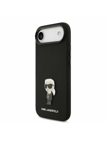 Karl Lagerfeld Karl Lagerfeld Liquid Silicone Metal Ikonik Zadnji Ohišje za iPhone Air Črna