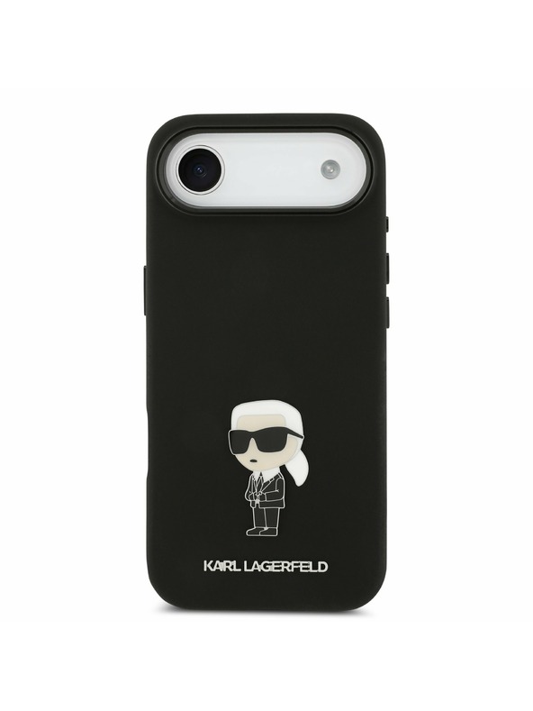 Karl Lagerfeld Karl Lagerfeld Liquid Silicone Metal Ikonik Zadnji Ohišje za iPhone Air Črna