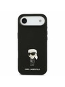 Karl Lagerfeld Karl Lagerfeld Liquid Silicone Metal Ikonik Zadnji Ohišje za iPhone Air Črna