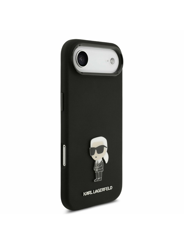 Karl Lagerfeld Karl Lagerfeld Liquid Silicone Metal Ikonik Zadnji Ohišje za iPhone Air Črna