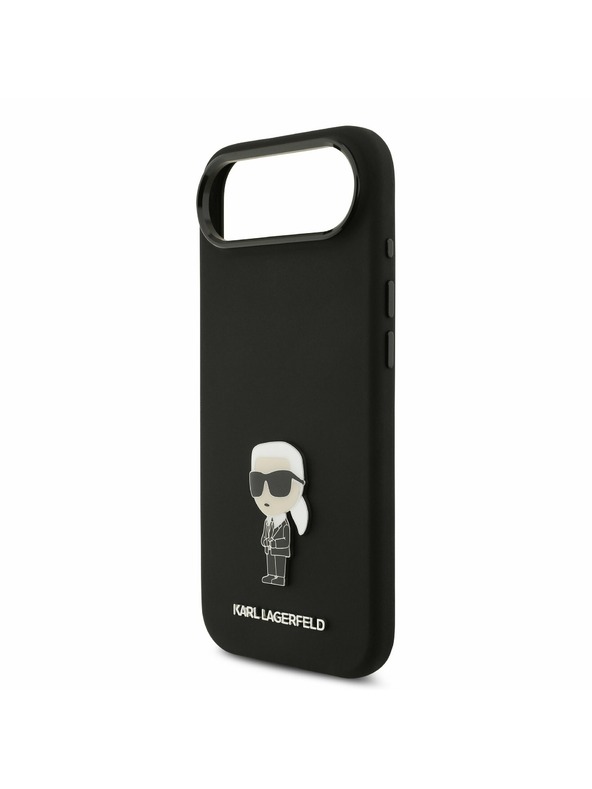 Karl Lagerfeld Karl Lagerfeld Liquid Silicone Metal Ikonik Zadnji Ohišje za iPhone Air Črna