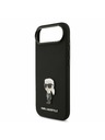 Karl Lagerfeld Karl Lagerfeld Liquid Silicone Metal Ikonik Zadnji Ohišje za iPhone Air Črna