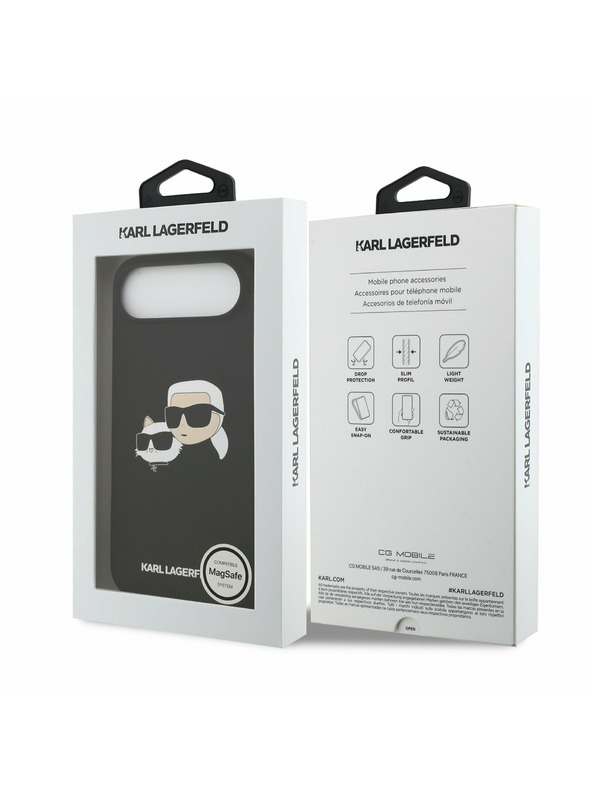 Karl Lagerfeld Karl Lagerfeld Liquid Silicone Double Heads MagSafe Zadnji Ohišje za iPhone Air Črna