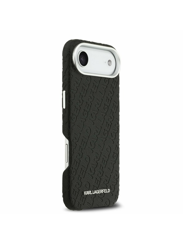 Karl Lagerfeld Karl Lagerfeld Grained PU Repeated Logo MagSafe Zadnji ovoj za iPhone Air Black