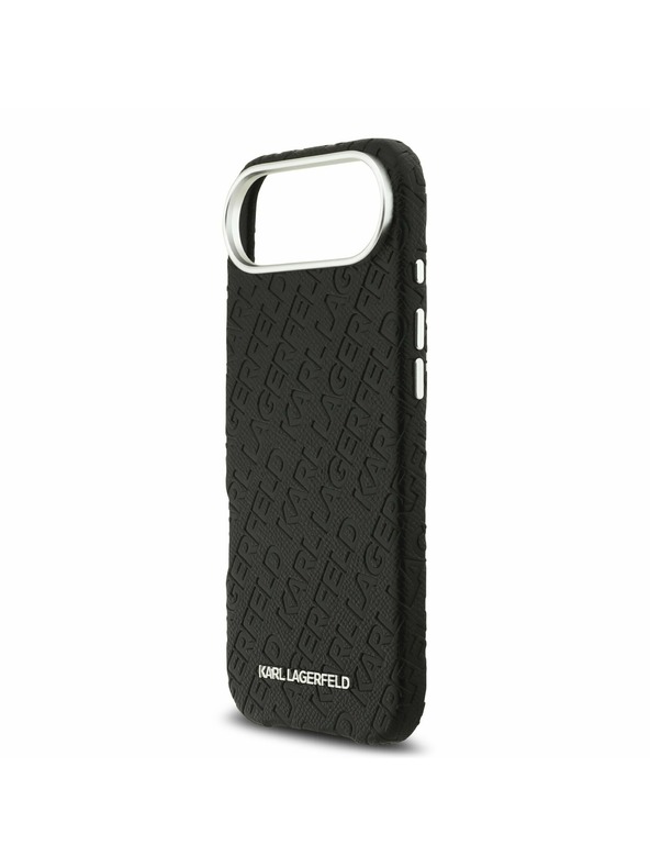 Karl Lagerfeld Karl Lagerfeld Grained PU Repeated Logo MagSafe Zadnji ovoj za iPhone Air Black