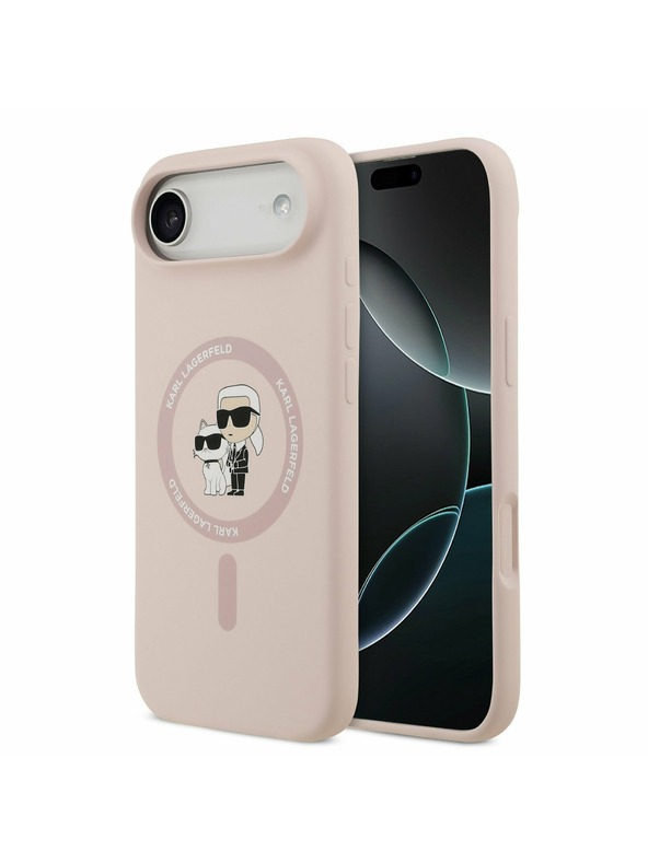 Karl Lagerfeld Karl Lagerfeld Liquid Silicone Karl and Choupette MagSafe Zadnji ovoj za iPhone Air Pink