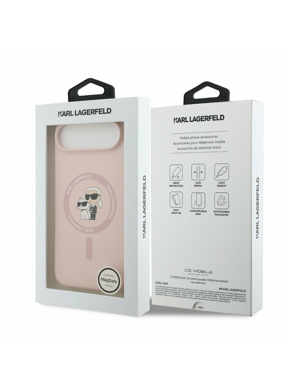 Karl Lagerfeld Karl Lagerfeld Liquid Silicone Karl and Choupette MagSafe Zadnji ovoj za iPhone Air Pink