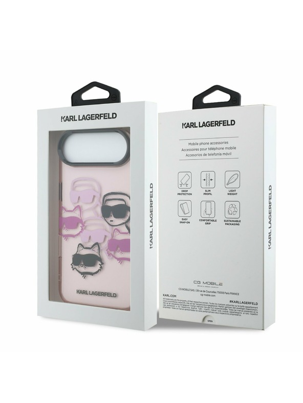 Karl Lagerfeld Karl Lagerfeld IML Multi K&CH Heads Zadnji ovoj za iPhone Air Pink