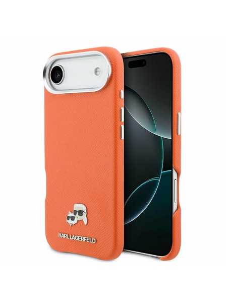 Karl Lagerfeld Karl Lagerfeld PU Karl and Choupette Heads Pins MagSafe Zadnji ovoj za iPhone Air Orange