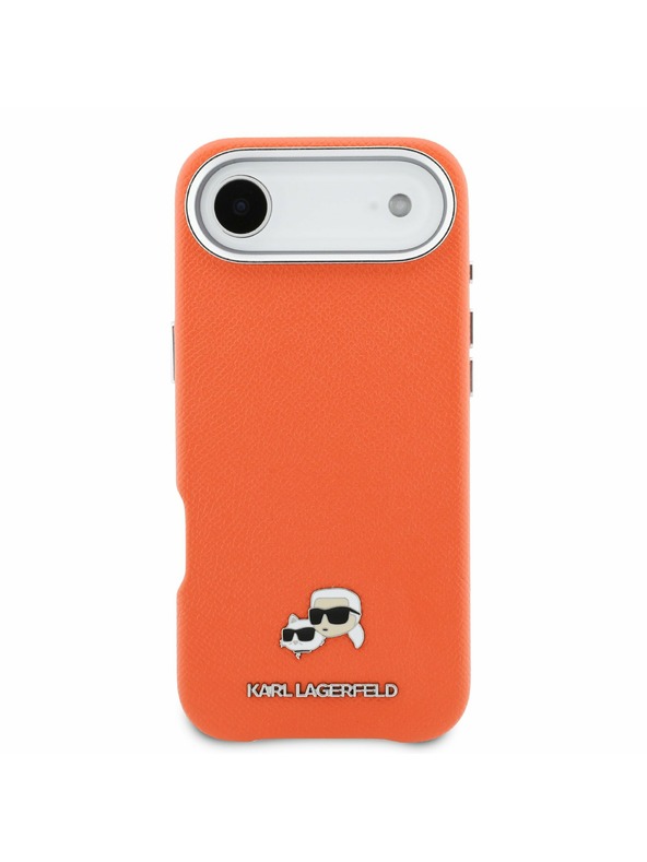 Karl Lagerfeld Karl Lagerfeld PU Karl and Choupette Heads Pins MagSafe Zadnji ovoj za iPhone Air Orange