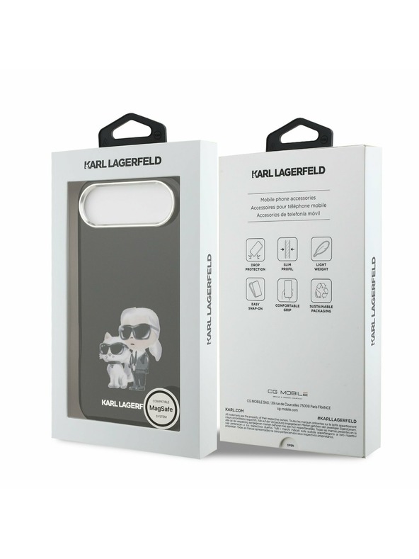 Karl Lagerfeld Karl Lagerfeld IML Aquarelle Karl and Choupette Zadnji ovoj za iPhone Air Black