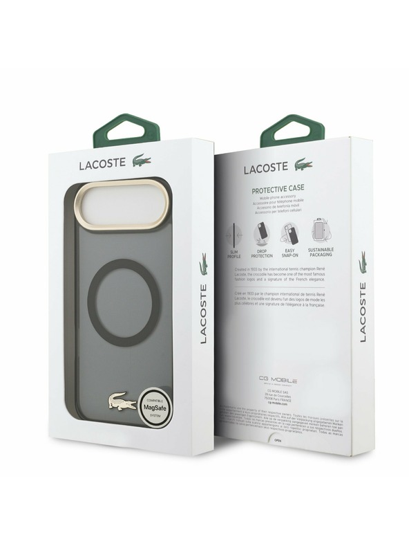 Lacoste Lacoste PC/TPU Frosted Finish Gold Logo MagSafe Zadnji ovoj za iPhone Air Black