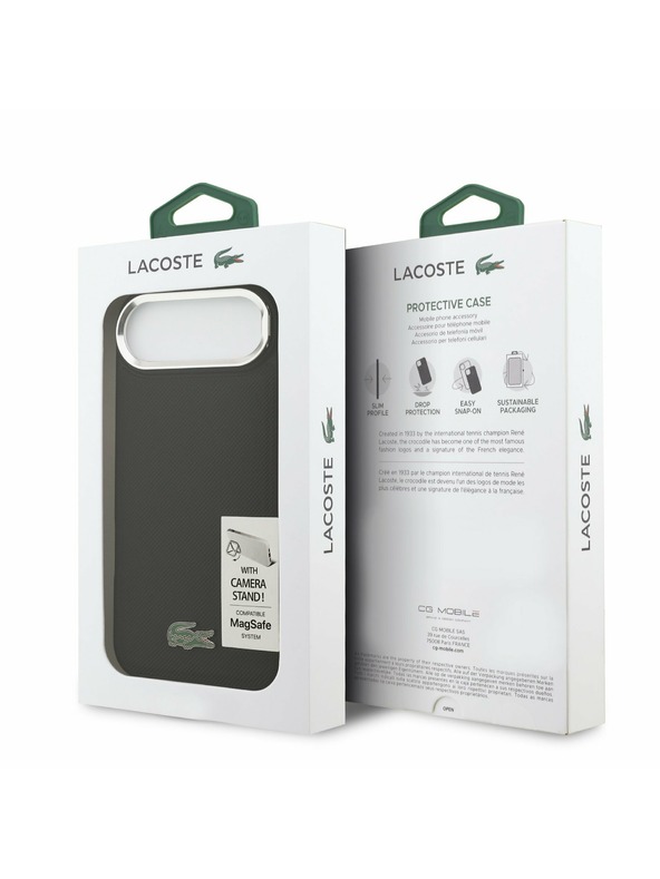 Lacoste Lacoste Iconic Petit Pique Camera Stand MagSafe Zadnji ovoj za iPhone Air Black