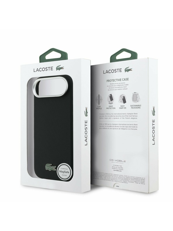 Lacoste Lacoste Iconic Petit Pique Metal Logo MagSafe Zadnji ovoj za iPhone Air Black
