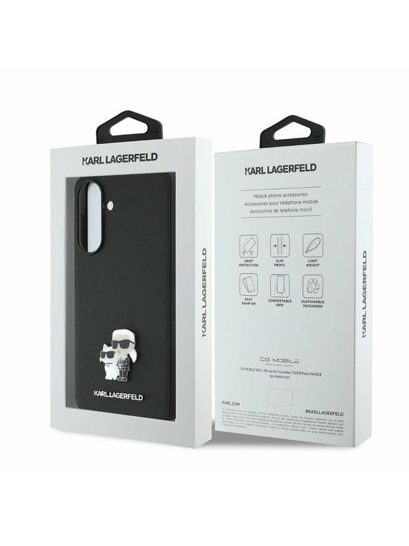 Karl Lagerfeld Karl Lagerfeld PU Saffiano Metal Karl and Choupette Zadnji ovoj za Samsung Galaxy A36 Black