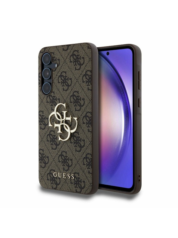 Guess Guess PU 4G Metal Logo Zadnji ovoj za Samsung Galaxy A55 5G Brown
