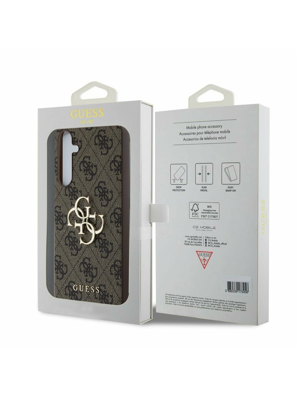 Guess Guess PU 4G Metal Logo Zadnji ovoj za Samsung Galaxy A55 5G Brown