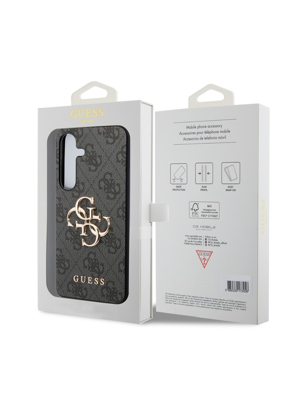Guess Guess PU 4G Metal Logo Zadnji ovoj za Samsung Galaxy S24 Grey