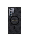 Guess Guess PU Leather 4G Colored Ring MagSafe Zadnji ovoj za Samsung Galaxy S24 Ultra Black