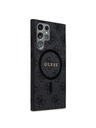 Guess Guess PU Leather 4G Colored Ring MagSafe Zadnji ovoj za Samsung Galaxy S24 Ultra Black