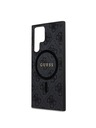 Guess Guess PU Leather 4G Colored Ring MagSafe Zadnji ovoj za Samsung Galaxy S24 Ultra Black