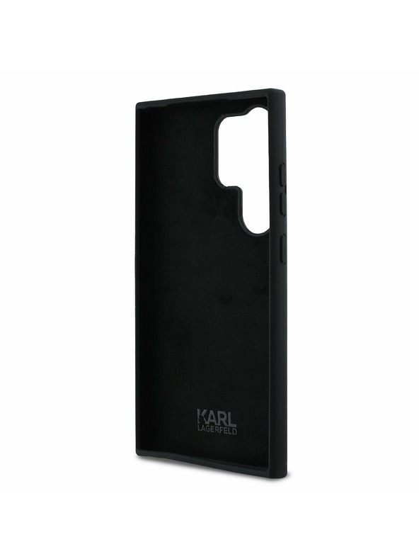 Karl Lagerfeld Karl Lagerfeld Liquid Silicone Metal Karl and Choupette Zadnji ovoj za Samsung Galaxy S24 Ultra Black