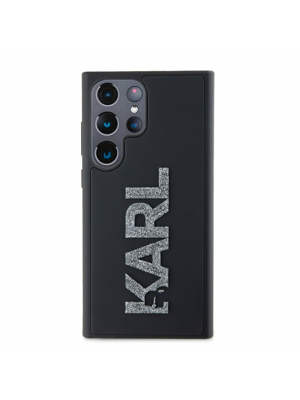 Karl Lagerfeld Karl Lagerfeld 3D Rubber Glitter Logo Zadnji ovoj za Samsung Galaxy S24 Ultra Black