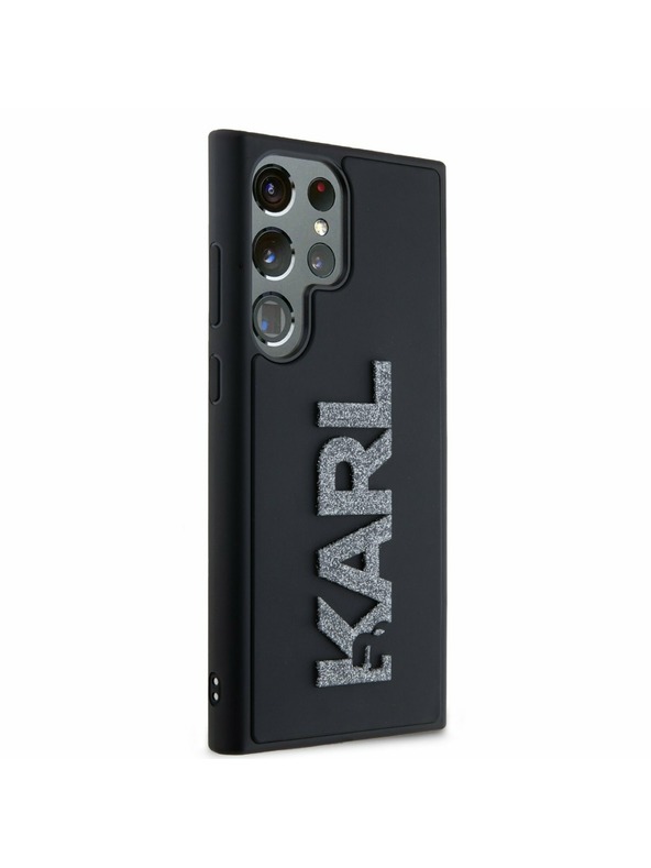 Karl Lagerfeld Karl Lagerfeld 3D Rubber Glitter Logo Zadnji ovoj za Samsung Galaxy S24 Ultra Black