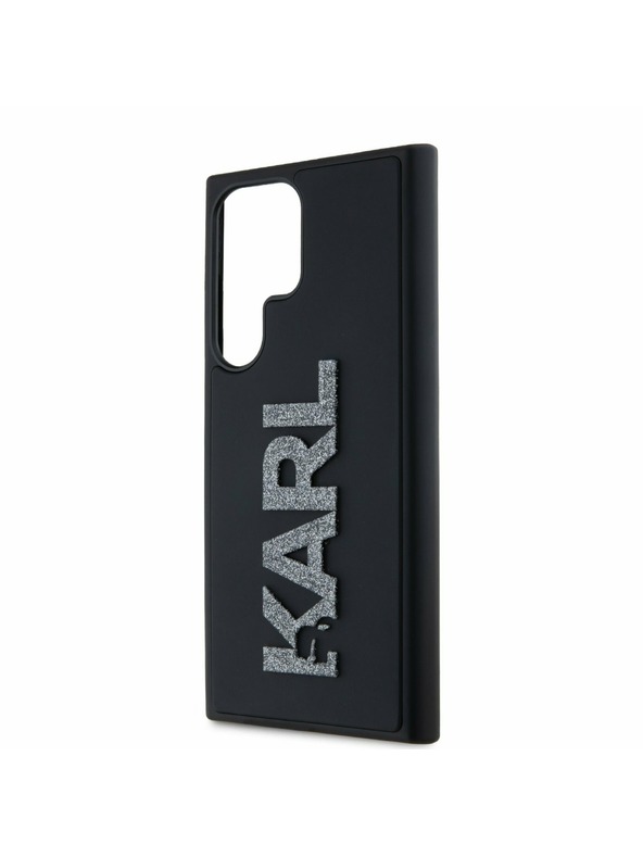 Karl Lagerfeld Karl Lagerfeld 3D Rubber Glitter Logo Zadnji ovoj za Samsung Galaxy S24 Ultra Black