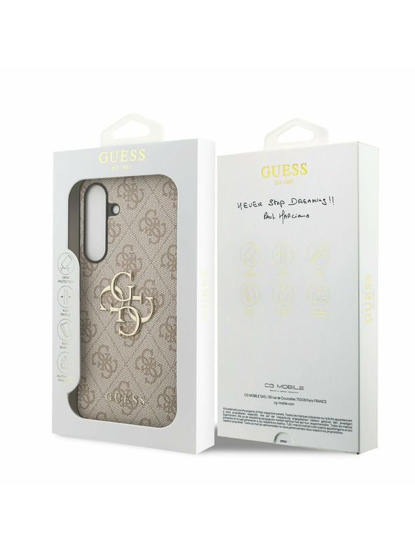 Guess Guess PU 4G Metal Logo Zadnji ovoj za Samsung Galaxy S25 FE Pink