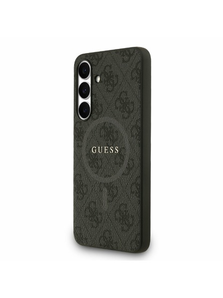 Guess Guess PU Leather 4G Colored Ring MagSafe Zadnji ovoj za Samsung Galaxy S25 FE Black