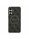Guess Guess PU Leather 4G Colored Ring MagSafe Zadnji ovoj za Samsung Galaxy S25 FE Black