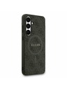 Guess Guess PU Leather 4G Colored Ring MagSafe Zadnji ovoj za Samsung Galaxy S25 FE Black